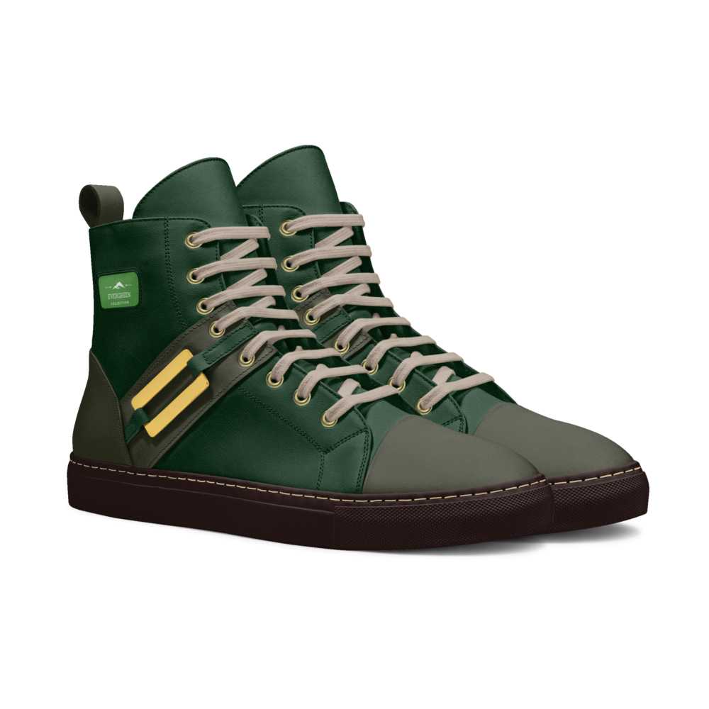 "Evergreen" High Top Genuine Italian Leather Shoes