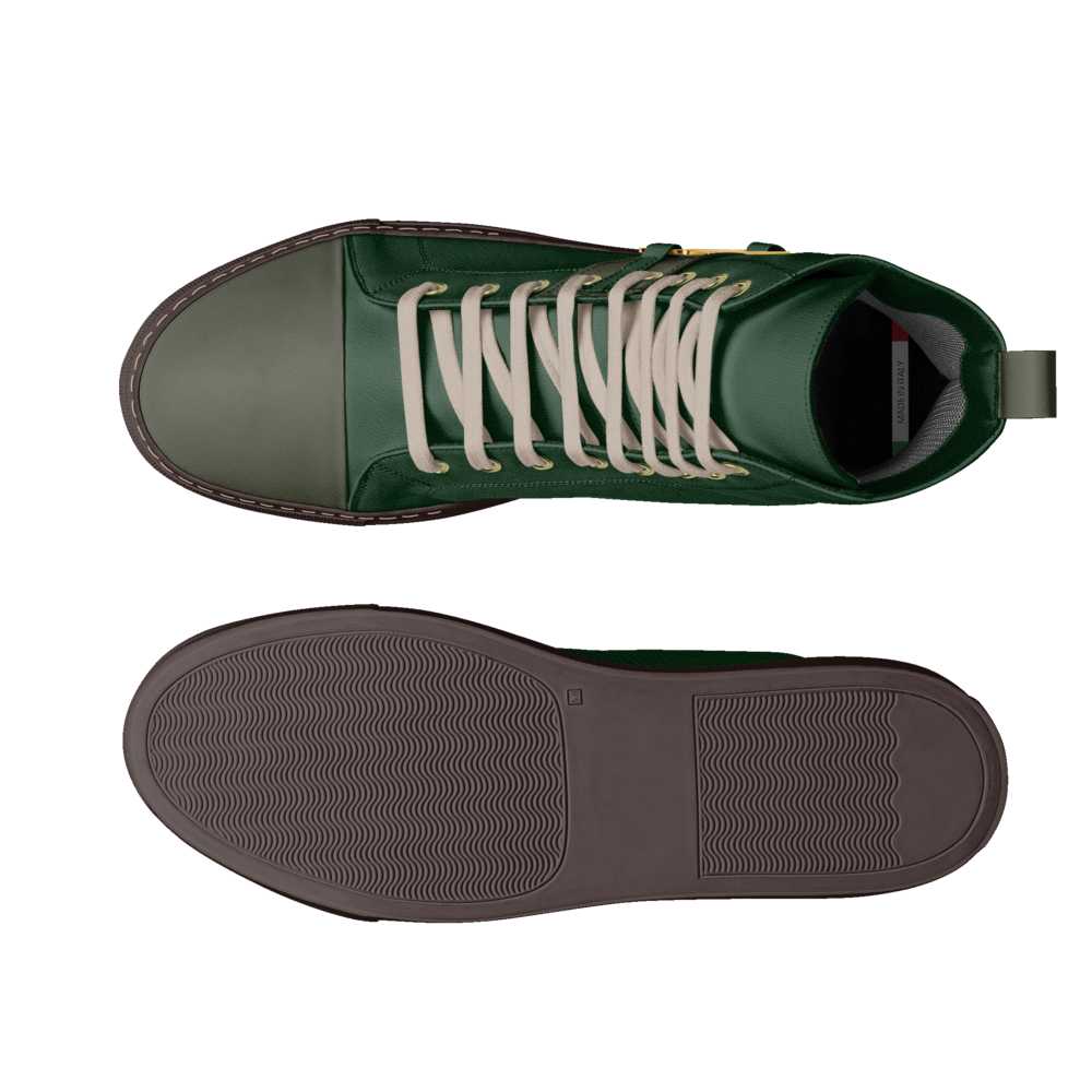 "Evergreen" High Top Genuine Italian Leather Shoes